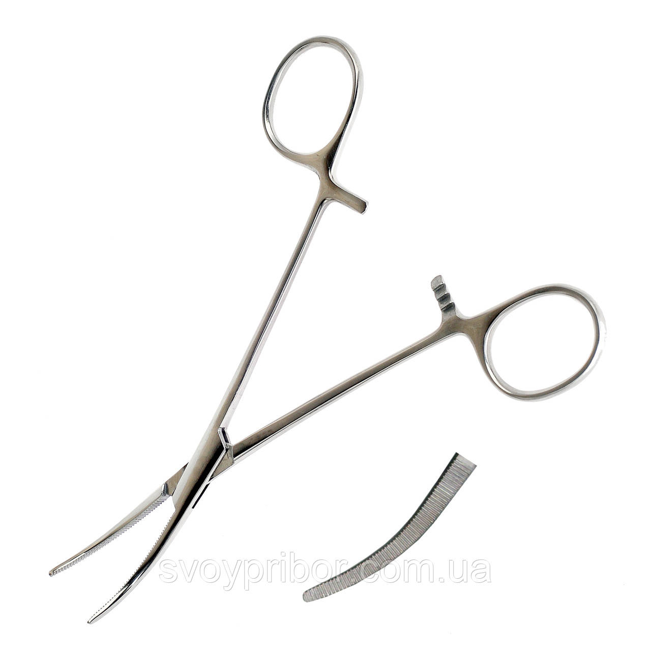 Затискач Більрот зубчастий вигнутий No 1 Crile-Rankin. Довжина 15,8 см, р.ч. 40 мм SURGIWELOMED, фото 1