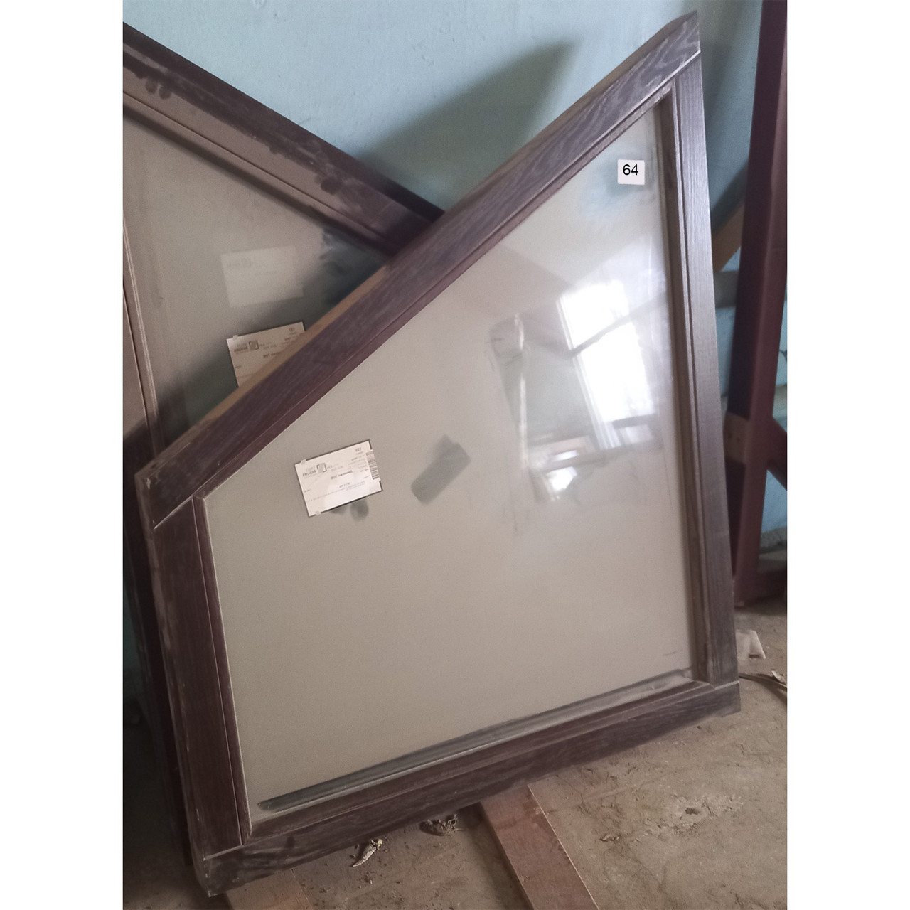 Вікно дубове косокутне глухе 1060х1300, фото 1