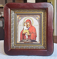 Икона П.Б.Почаевская в фигурном киоте, размер 20*18, лик 10*12, ассортимент богородичных
