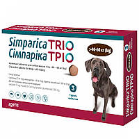 Жувальні таблетки для собак від бліх, кліщів та гельмінтів Сімпарика ТРІО від 40,1-60 кг, 1 таблетка