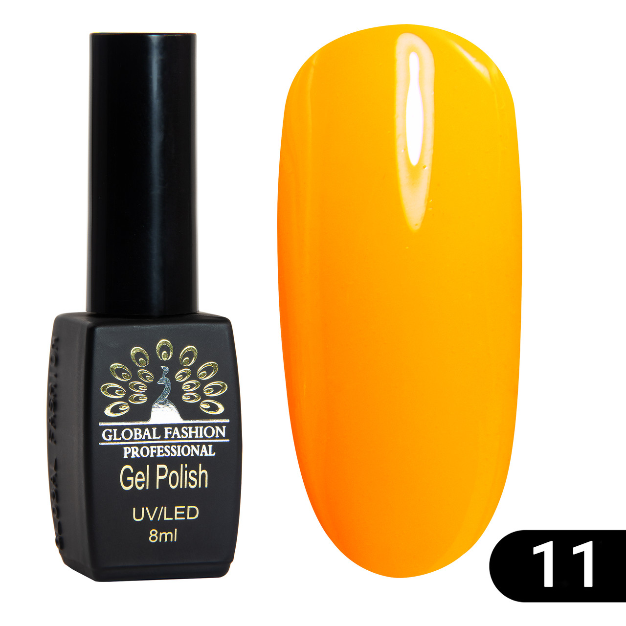 Гель лак Global Fashion Summer Spring №11 морквяний кислотний 8 ml