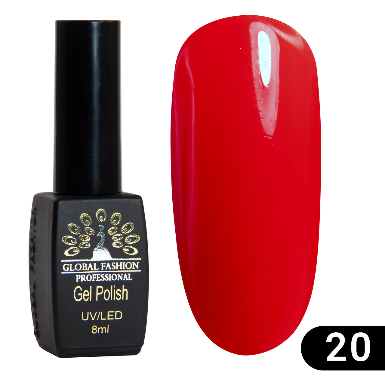 Гель лак Global Fashion Summer Spring №20 кораловий кислотний 8 ml