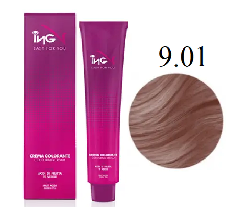 Крем-краска для волос ING Professional Coloring Cream 9.01 Екстра світло-русий натурально-попелястий 100 мл, фото 2