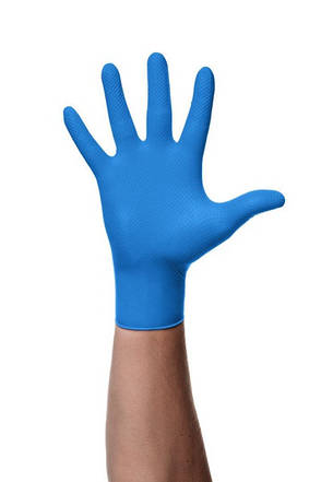 Міцні нітрилові рукавички POWERGRIP BLUE (GOGRIP) L, фото 2