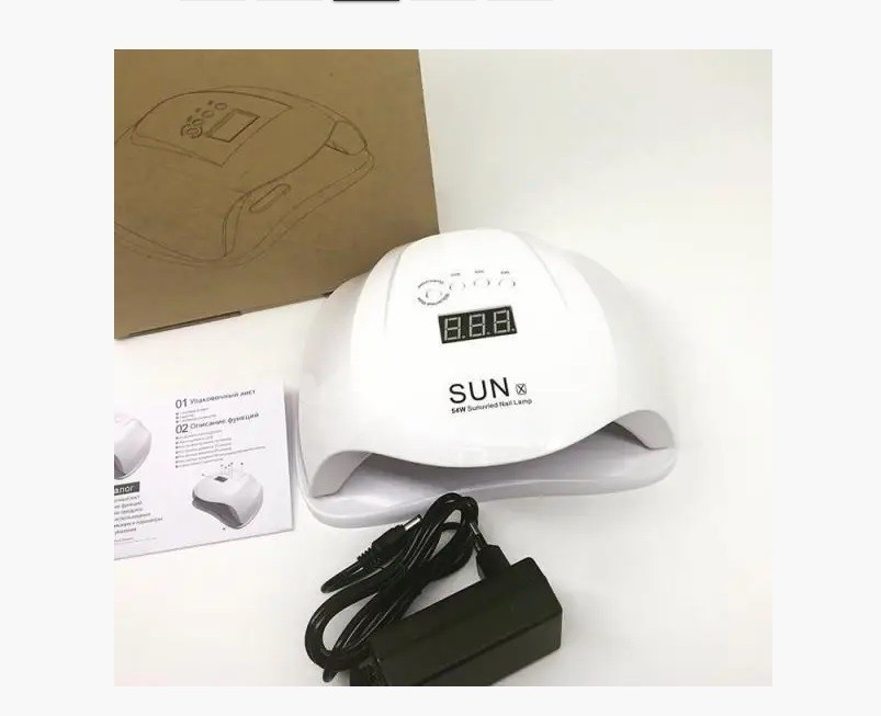 Лампа для нарощування нігтів Sun X 54 W Вт UV+LED для сушіння гель лаку біла