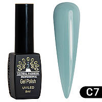 Гель лак Global Fashion Black Elite №7 сіро-блакитний 8 ml