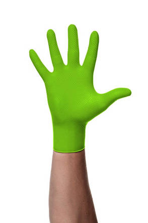 Надміцні нітрилові рукавички POWERGRIP GREEN (GOGRIP) L, фото 2