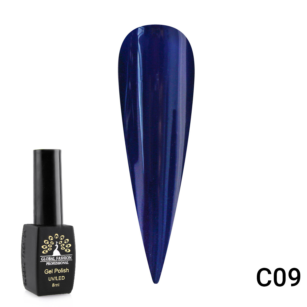 Гель лак Global Fashion Black Elite №С9 темно-синій 8 ml