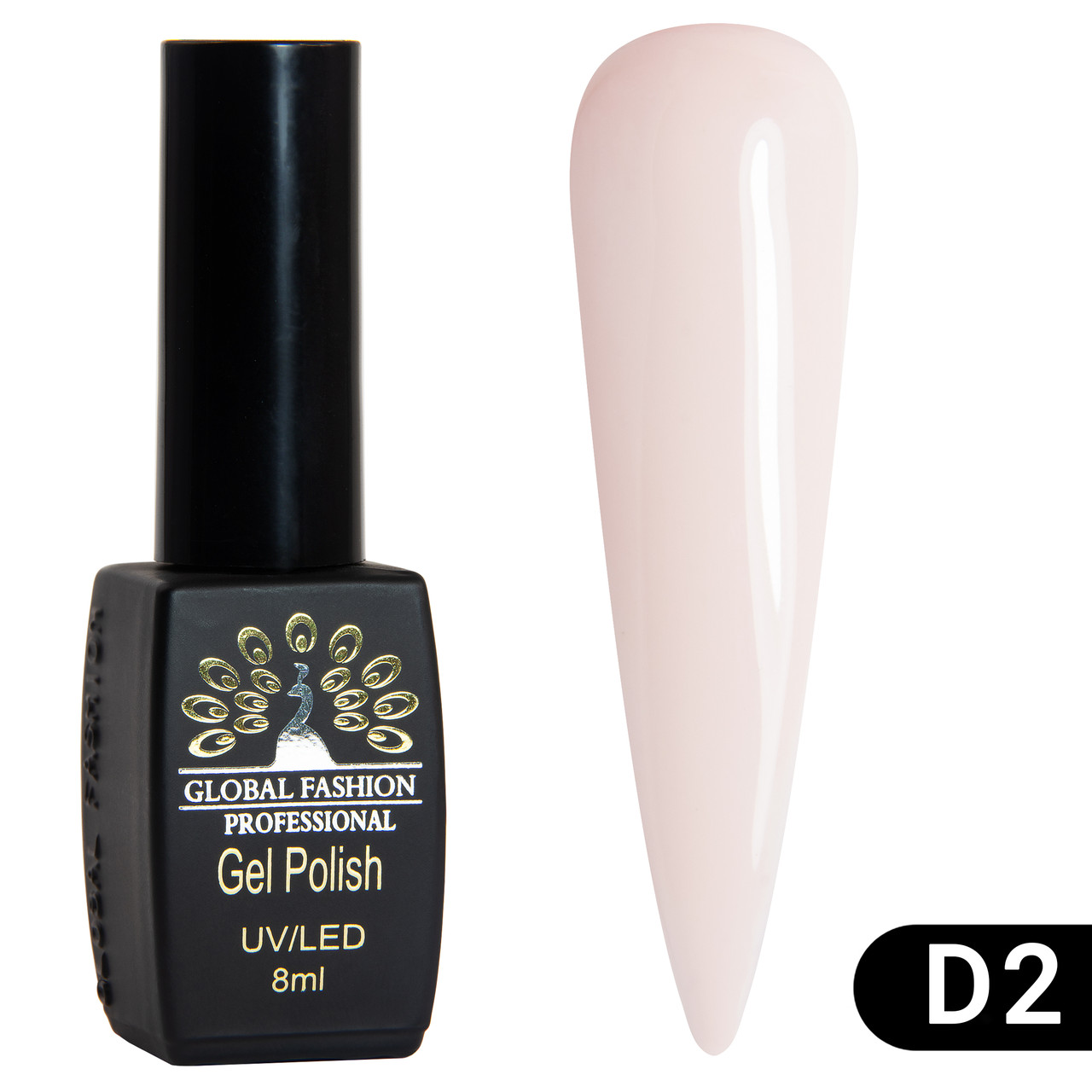 Гель лак Global Fashion Black Elite №D2 рожевий 8 ml