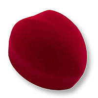 Футляр-сердечко великий червоний оксамитовий для ювелірних виробів під кільце або прикраси розмір 5х4х5 см