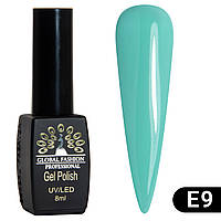 Гель лак Global Fashion Black Elite №E9 бирюзово-голубой 8 ml