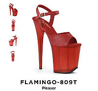 Стрипи трійки платформі Pleaser червоні розмір 39 босоніжки стрип go-go pole dance high heels