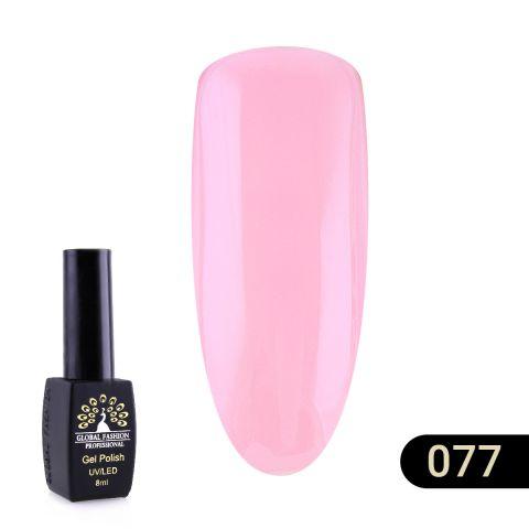 Гель лак Global Fashion Black Elite №077 ніжно-рожевий 8 ml