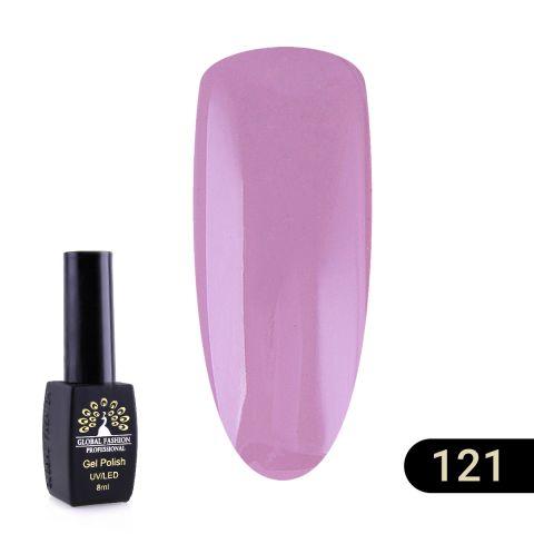 Гель лак Global Fashion Black Elite №121 попелясто-рожевий 8 ml