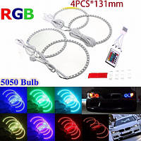 DRL КОЛЬЦА RGB ТИП BMW 2ШТ D=131ММ / 2ШТ D=146ММ LED (С BLUETOOTH) (4ШТ) 3640