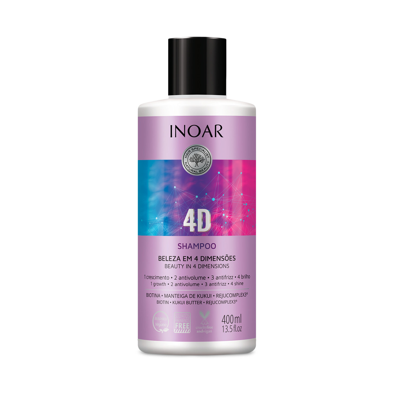 Шампунь інтенсивне лікування Inoar 4D Beauty in 4 dimension, 400ml