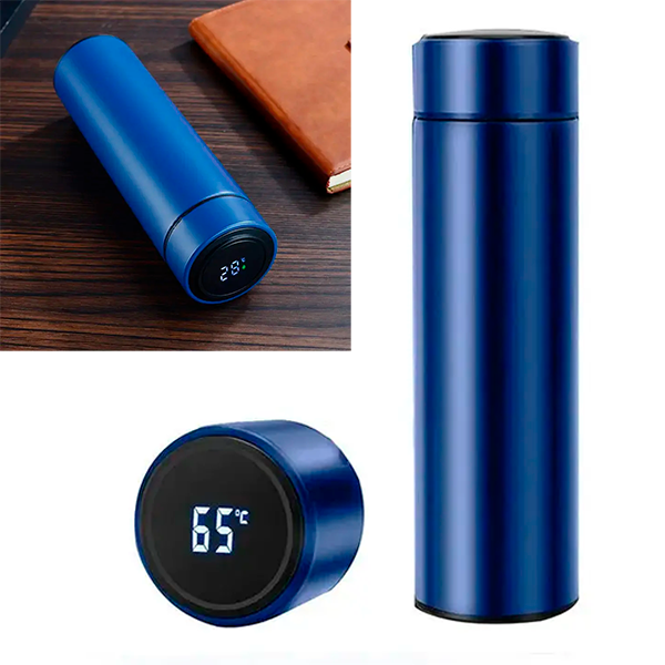 Термос UNIQUE UN-1006 500 мл з дисплеєм Синій, фото 1