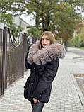 Парка з хутром під соболо-чорнобурка, фото 5