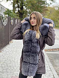 Парка з хутром під соболо-чорнобурка, фото 3