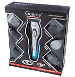 Набір для стрижки волосся 11 в 1 зі змінними насадками Geemy GM-562, фото 4