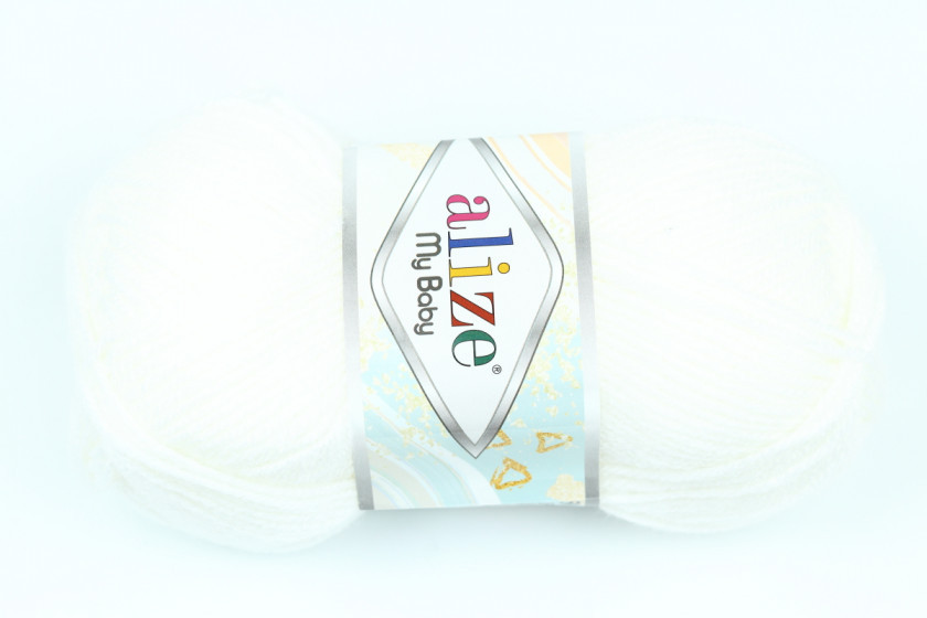 Пряжа акрилова дитяча Май бебі (My baby) 55 білий Alize (Алізе) 1CD2A