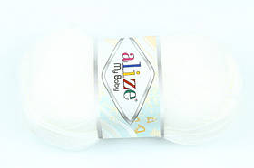 Пряжа акрилова дитяча Май бебі (My baby) 55 білий Alize (Алізе) 1CD2A