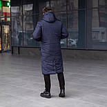 Зимовий парка чоловіча тепла | Куртка-пальто чоловіча зимова довга з капюшоном. Живе фото, фото 2