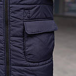 Зимовий парка чоловіча тепла | Куртка-пальто чоловіча зимова довга з капюшоном. Живе фото, фото 8