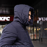 Зимовий парка чоловіча тепла | Куртка-пальто чоловіча зимова довга з капюшоном. Живе фото, фото 6