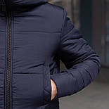 Зимовий парка чоловіча тепла | Куртка-пальто чоловіча зимова довга з капюшоном. Живе фото, фото 9