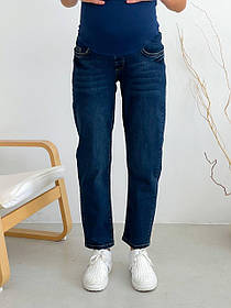 Джинси для вагітних WOW MOM без потертостей Сині 48 (6019)