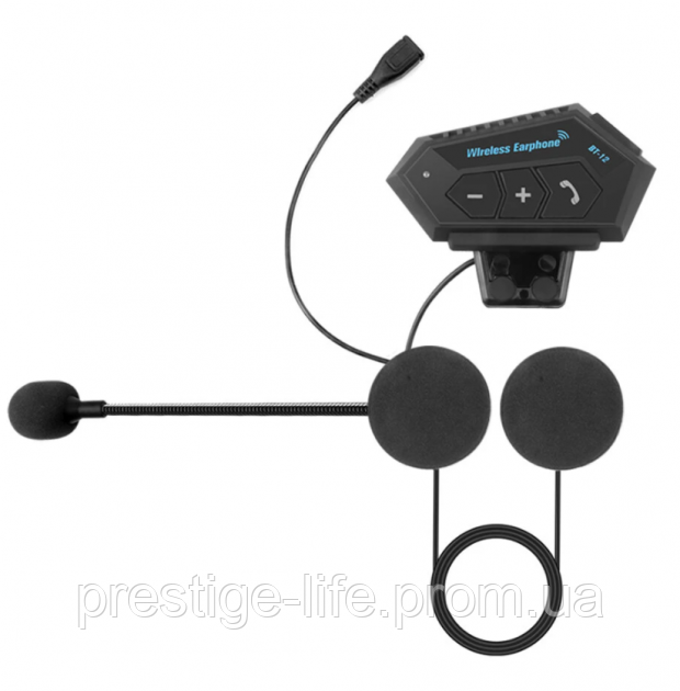 Bluetooth мотогарнітура для шолома BT12, фото 1