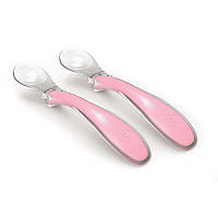 Nuvita Set of silicone spoons Easy Eating 6m+ 2 pcs. (pink)