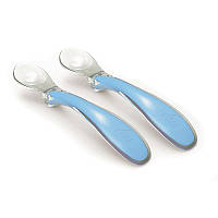 Nuvita Set of silicone spoons Easy Eating 6m+ 2 pcs. (blue)