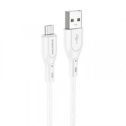 Кабель Borofone BX66 USB - MicroUSB 2.4A/1m (Білий)