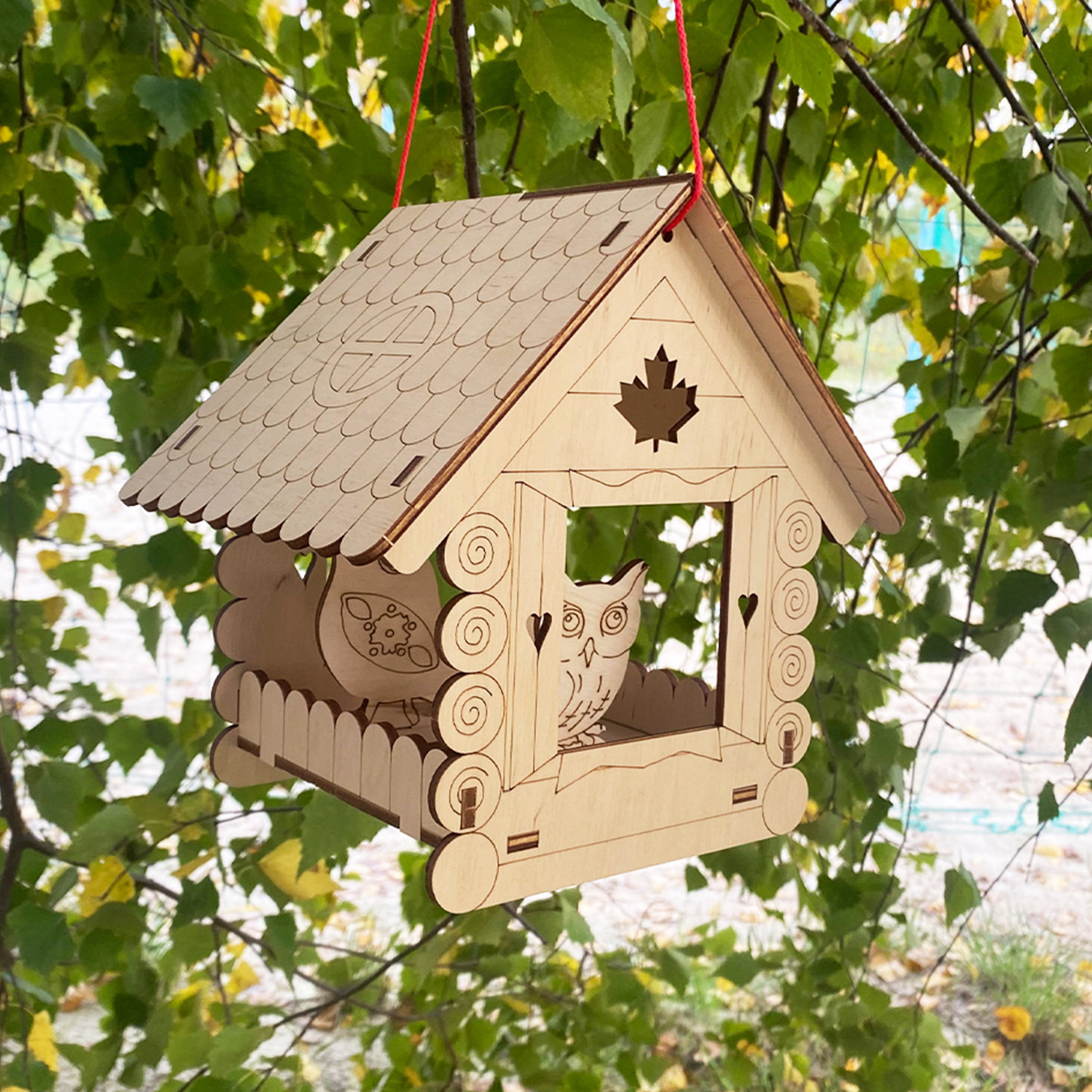 "Кленовий лист" годівниця для птахів Nestwood + 3 пташки у подарунок
