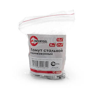 Хомут сталевий оцинкований , 8 мм D 6-16 мм INTERTOOL TC-0006, фото 2