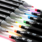 Набір двосторонніх маркерів 36 шт для малювання + Подарунок Набір кольорових олівців 48 штук / Скетч маркери, фото 4