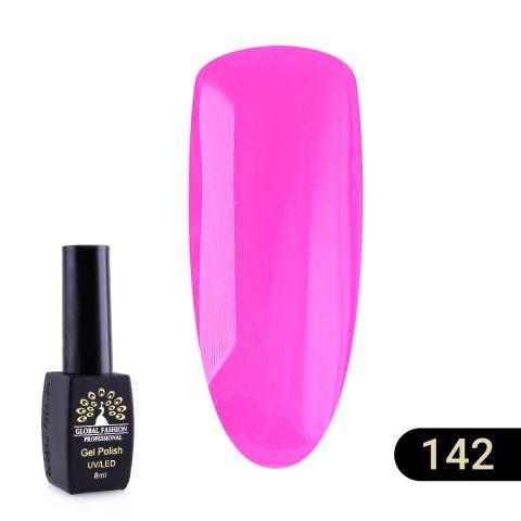 Гель лак Global Fashion Black Elite №142 яскраво-малиновий 8 ml