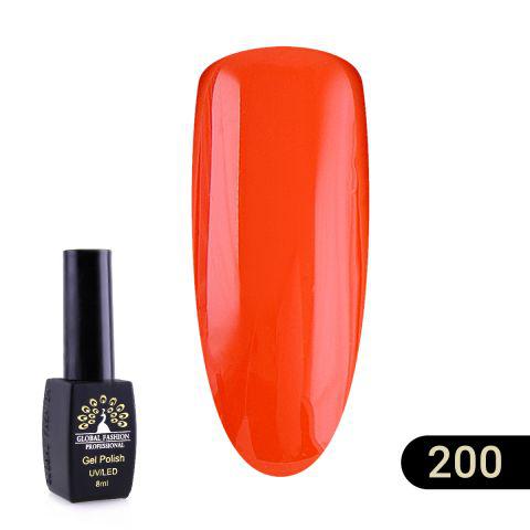 Гель лак Global Fashion Black Elite №200 помаранчевий 8 ml