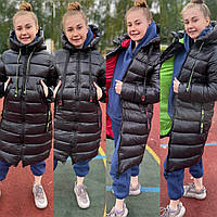 Зимний подростковый длинный пуховик для девочек «PANDORA», размеры на рост 140 - 158 + ВИДЕООБЗОР!