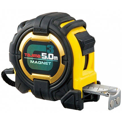 Рулетка TAJIMA будівельна ударостійка, екстрастрічка, G3 LOCK 27, 5 м*27 мм, фото 1