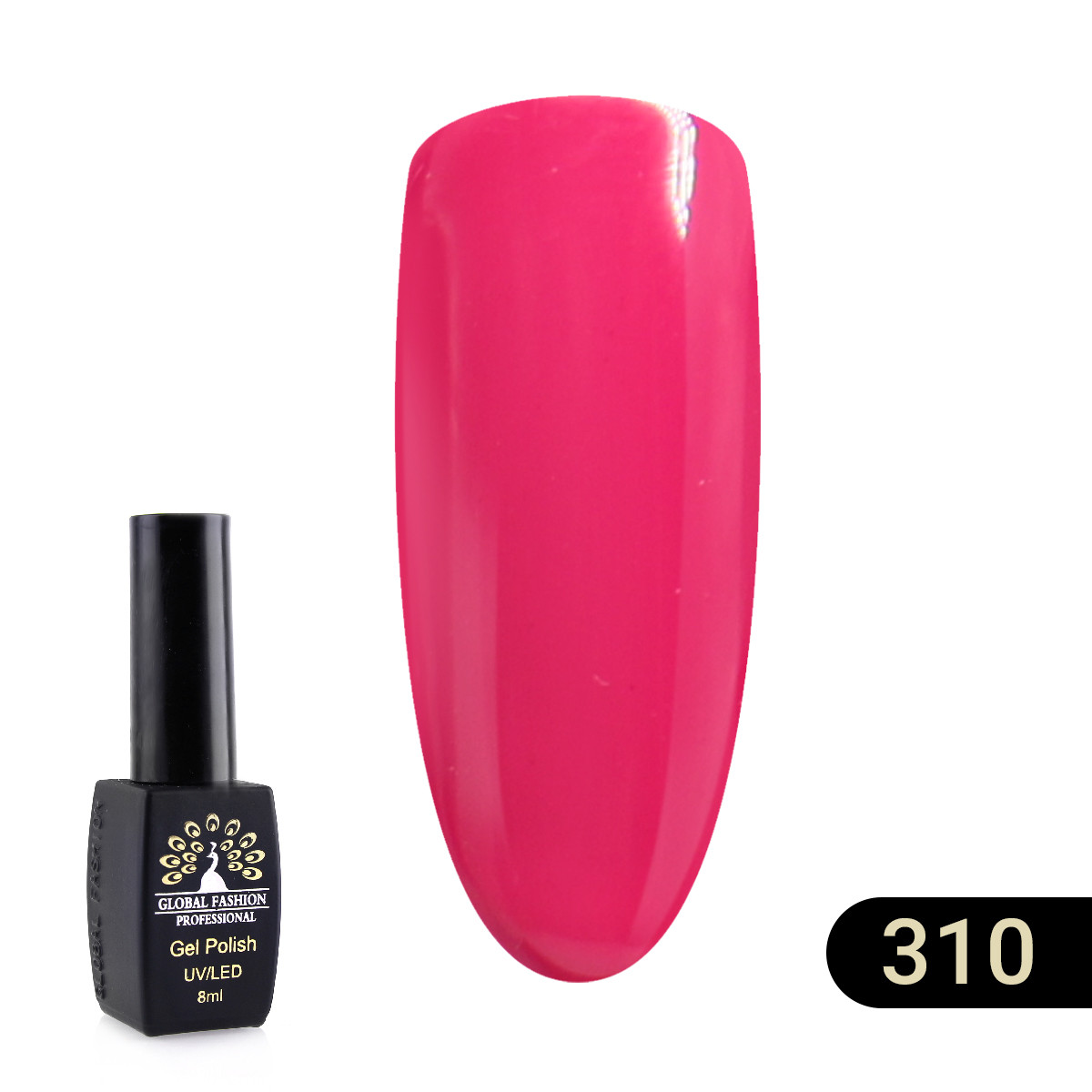 Гель лак Global Fashion Black Elite №310 ягідний 8 ml