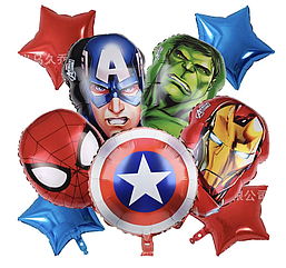 Набір куль супергерої Marvel людина-павук, капітан америка, халк, залізна людина