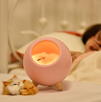 Ночник 3DTOYSLAMP Спящий котик Розовый