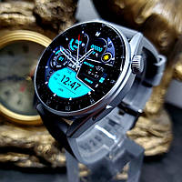 Мужские круглые смарт-часы влагоустойчивые черные Smart watch XO W3 Pro Черные серый
