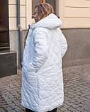 Довге жіноче зимове пальто плащівка на синтипоні 230 великого розміру, фото 10