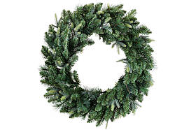 Новорічний вінок преміум із ялини для декору 75 см