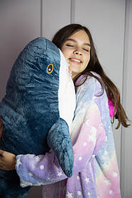 Акула з ікею ОГРОМНА 100 см, М'яка іграшка обіймашка акула синя ікеа Блохей Shark doll IKEA