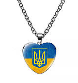 Кулон з ланцюжком Герб України в серці